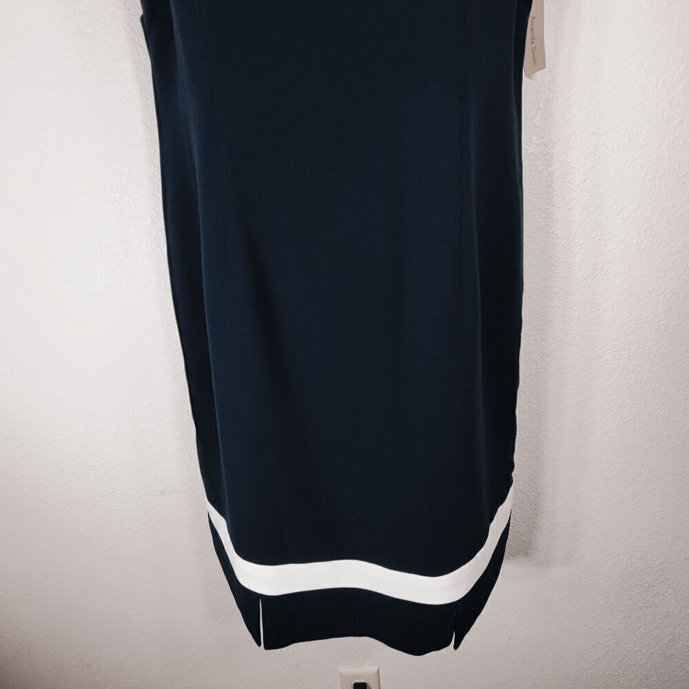 Amanda Smith Womens Black & White Sleeveless Sheath Dress Size 12 Stylish - Picture 8 of 12